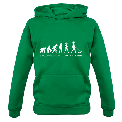 Evolution Of Woman Dog Walking Kids T Shirt