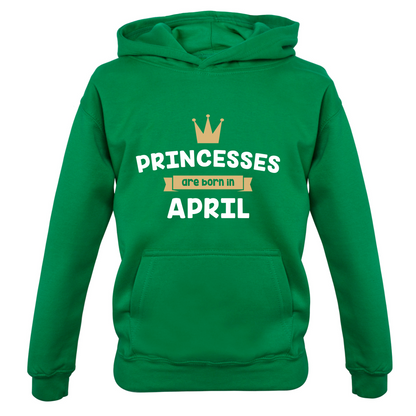 Princesses Are Born In April Kids T Shirt