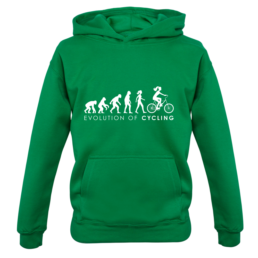 Evolution Of Woman Cycling Kids T Shirt