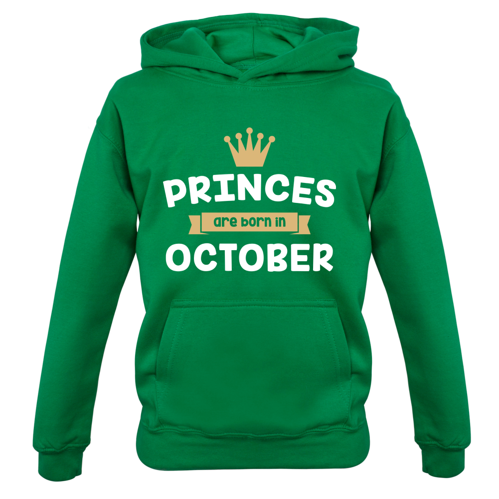 Princes Are Born In October Kids T Shirt