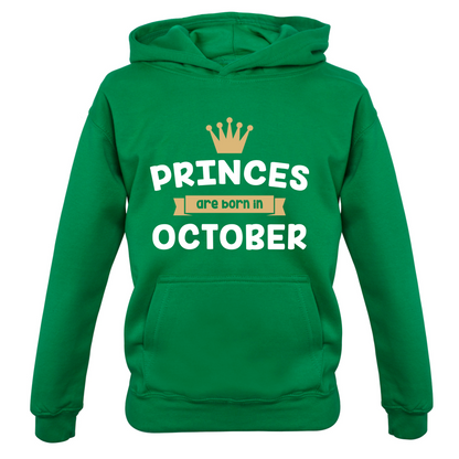 Princes Are Born In October Kids T Shirt