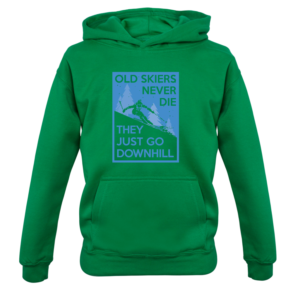 Skiers Go Downhill Kids T Shirt