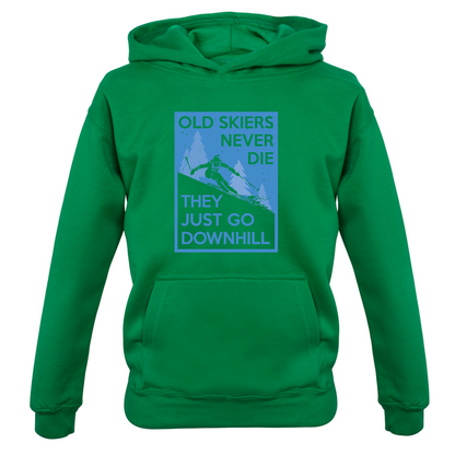 Skiers Go Downhill Kids T Shirt