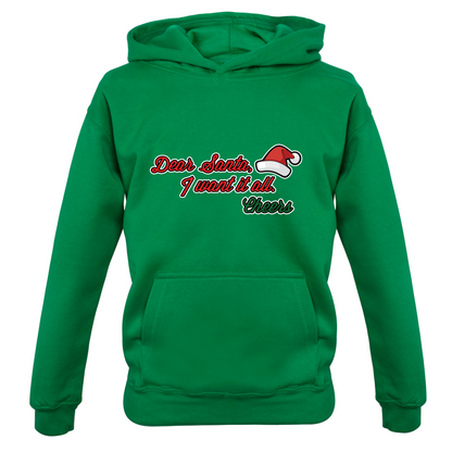 Santa I Want It All Kids T Shirt