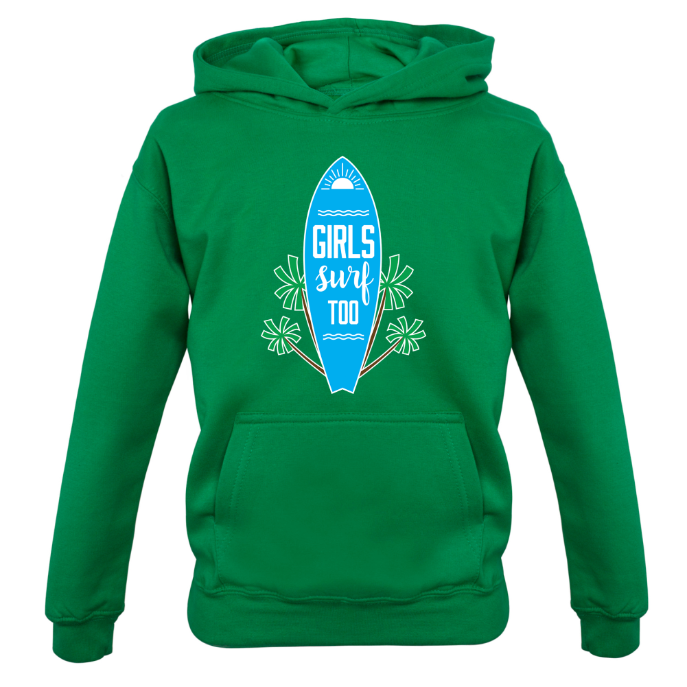 Girls Surf Too Kids T Shirt