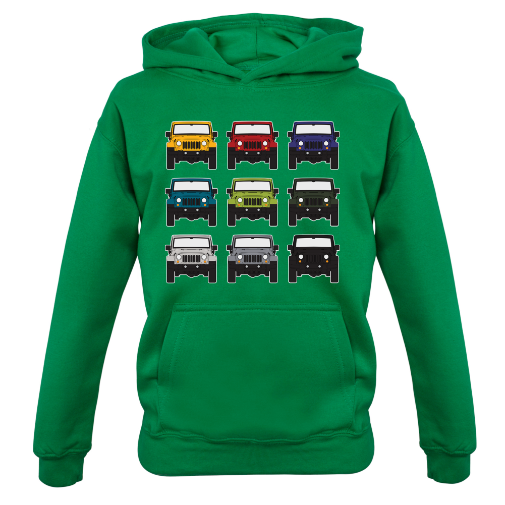 JW 9 Colour Car Grid Kids T Shirt