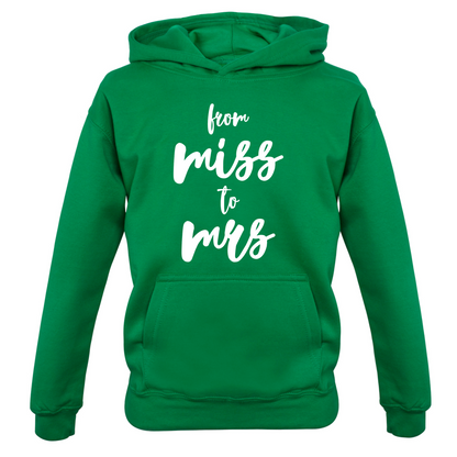 From Miss To Mrs Kids T Shirt