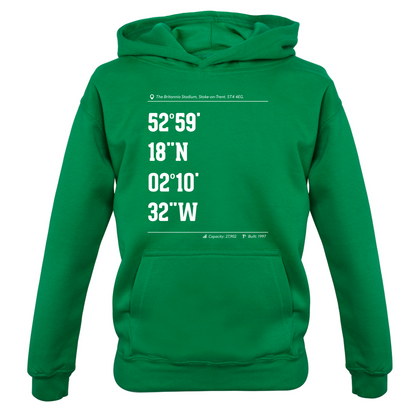 Stadium Coordinates Stoke  Kids T Shirt