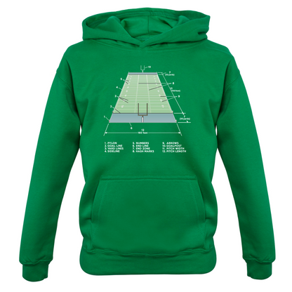 American Football Field Diagram Kids T Shirt