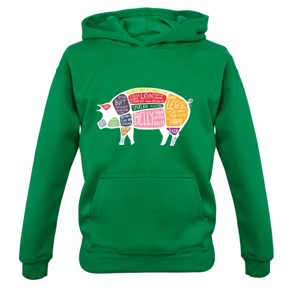 Butcher Pig Diagram Kids T Shirt