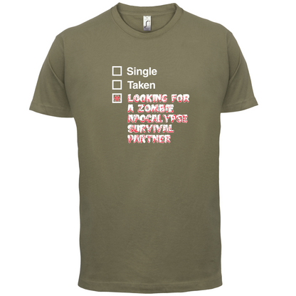 Single Taken Zombie Apocalypse T Shirt