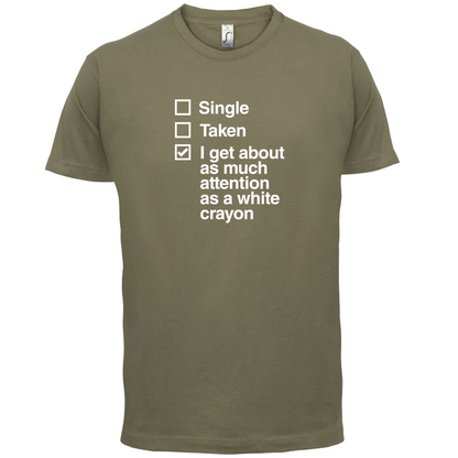 Single Taken White Crayon T Shirt