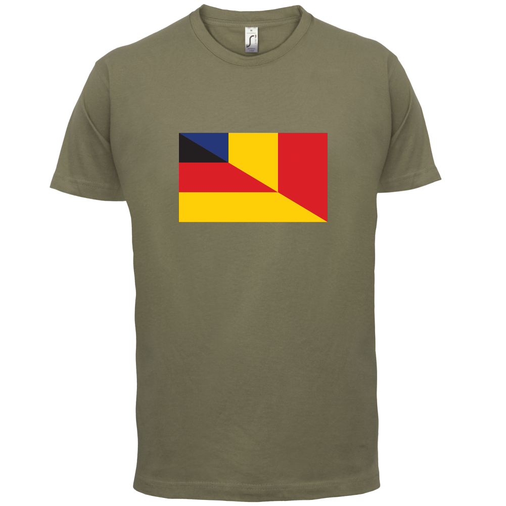 Half German Half Romanian Flag T Shirt