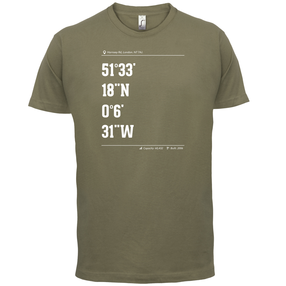Stadium Coordinates Gunners T Shirt
