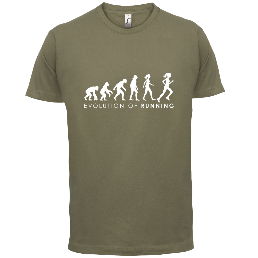 Evolution Of Woman Running T Shirt