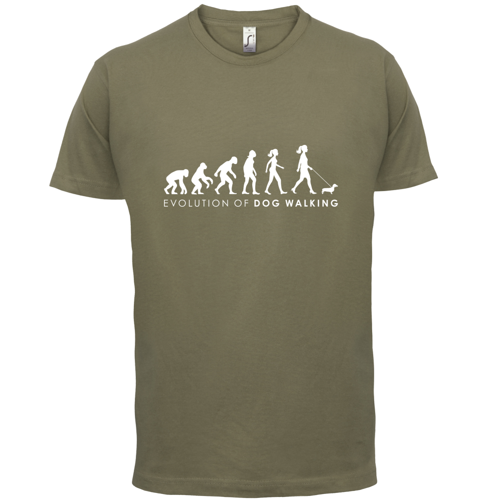 Evolution Of Woman Dog Walking T Shirt