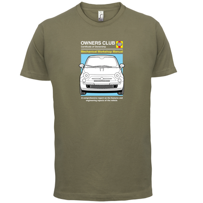 Car Owners Manual Fiat 500 T Shirt