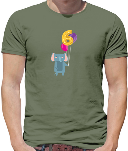 6th Birthday Elephant T Shirt