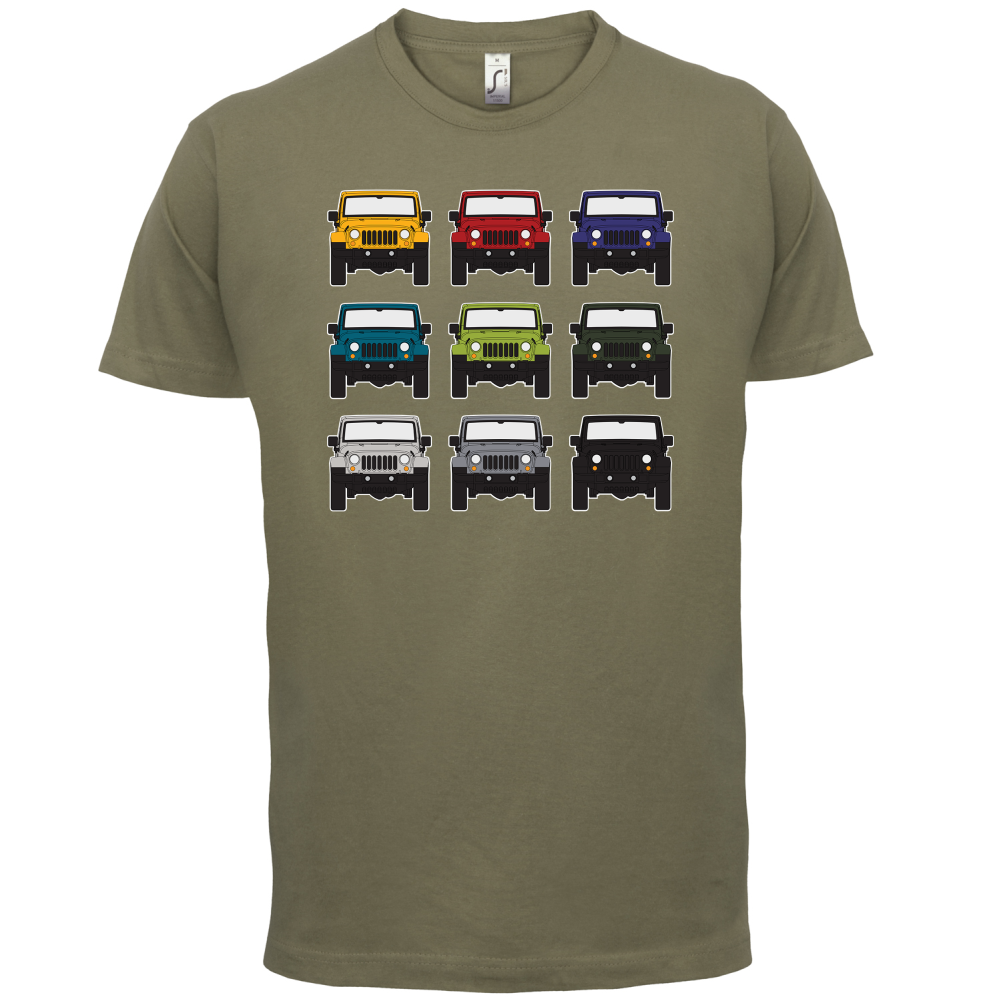 JW 9 Colour Car Grid T Shirt