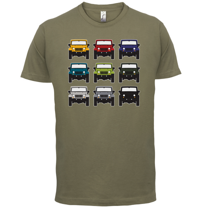 JW 9 Colour Car Grid T Shirt