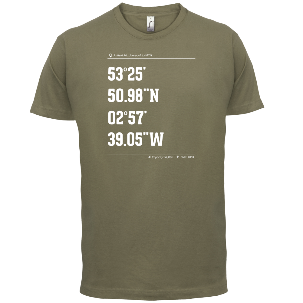 Stadium Coordinates Liverpool T Shirt