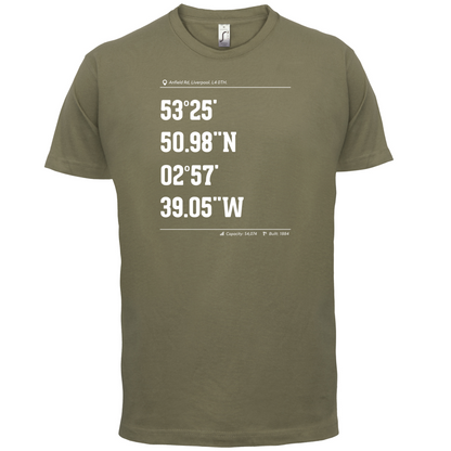 Stadium Coordinates Liverpool T Shirt