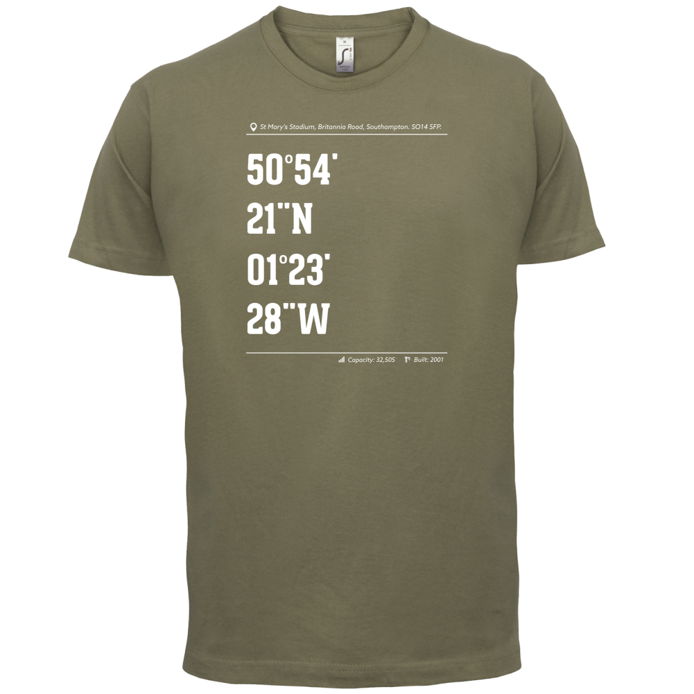 Stadium Coordinates Southampton T Shirt