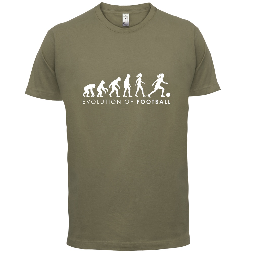 Evolution Of Woman Football T Shirt