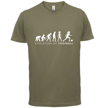 Evolution Of Woman Football T Shirt