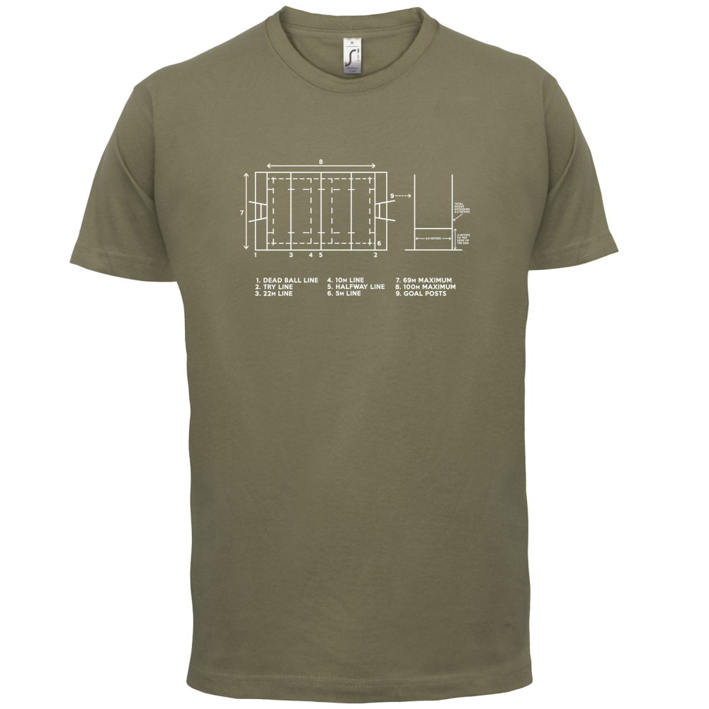 Rugby Pitch Diagram T Shirt