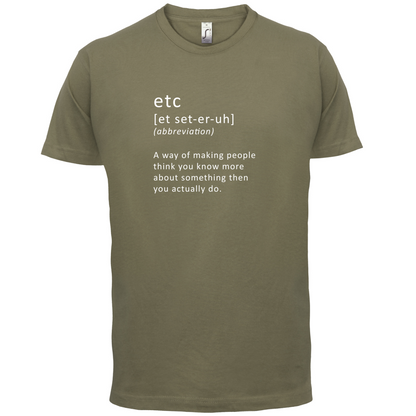 Funny Definition etc T Shirt