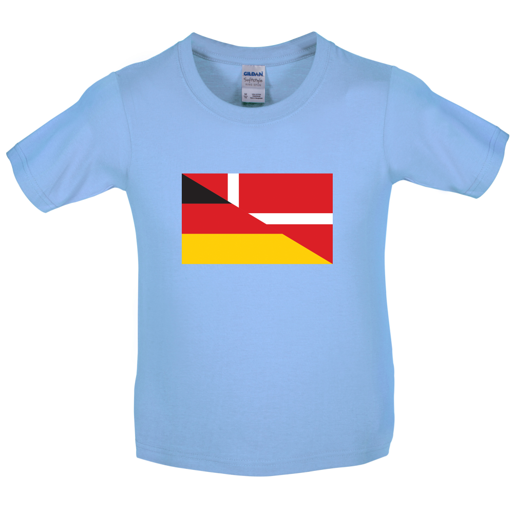 Half German Half Danish Flag Kids T Shirt