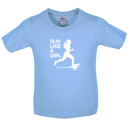 Run Like A Girl Kids T Shirt