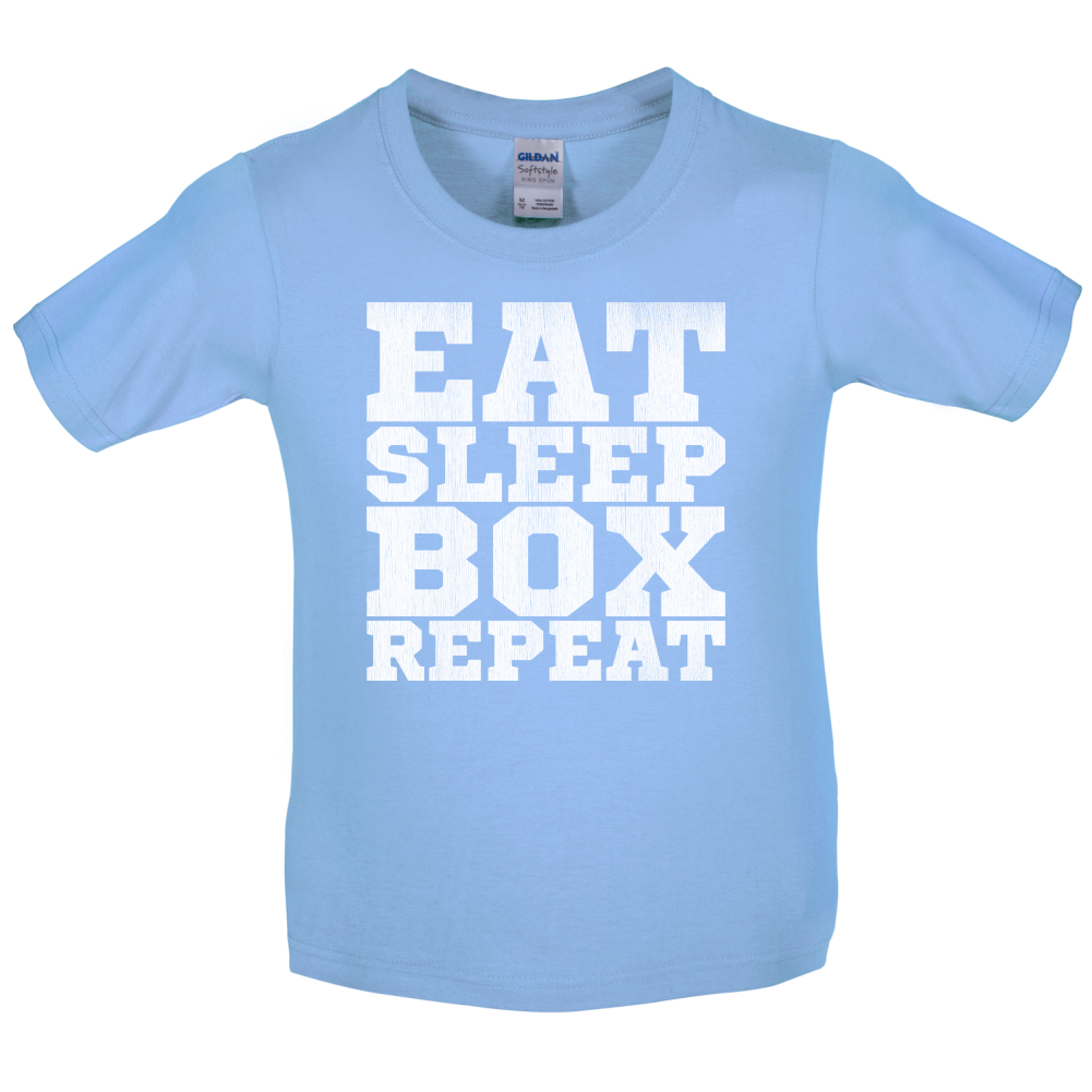 Eat Sleep Box REPEAT Kids T Shirt