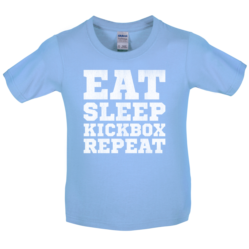 Eat Sleep Kickbox REPEAT Kids T Shirt