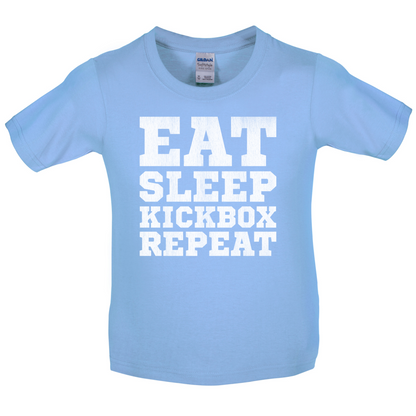 Eat Sleep Kickbox REPEAT Kids T Shirt