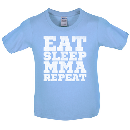 Eat Sleep MMA REPEAT Kids T Shirt