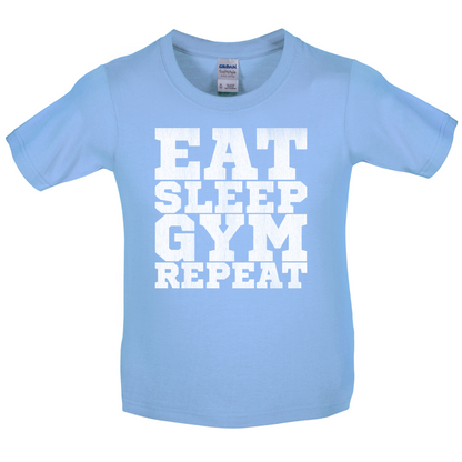 Eat Sleep Gym REPEAT Kids T Shirt