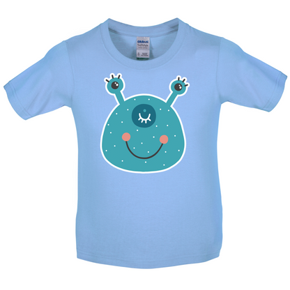 Smiley Face Alien Kids T Shirt