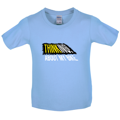 Thinking About My Bike Kids T Shirt