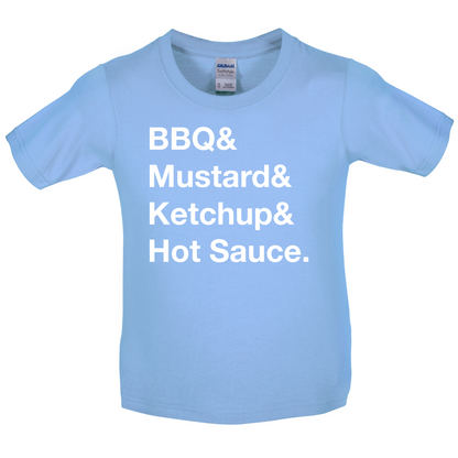BBQ & Mustart & Ketchup Kids T Shirt