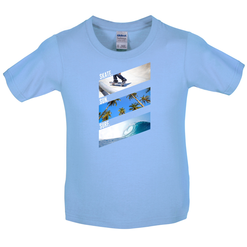Skate Sun Surf Kids T Shirt