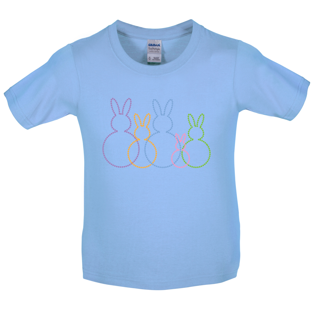 Bunny Family Outline Kids T Shirt