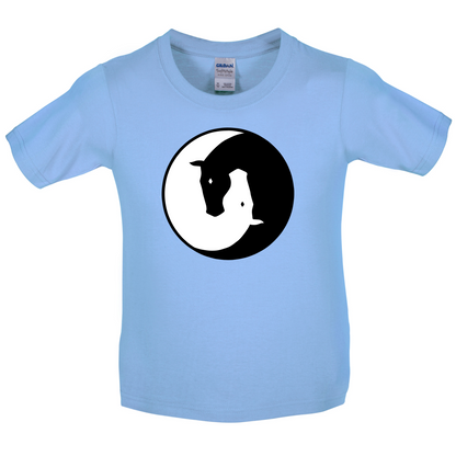 Yin Yang Horses Kids T Shirt