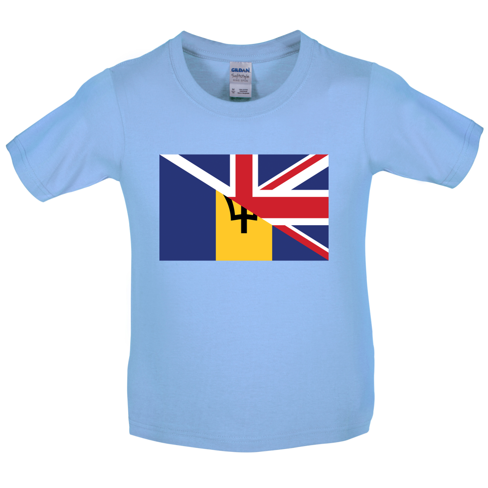 Half Barbados Half UK Kids T Shirt