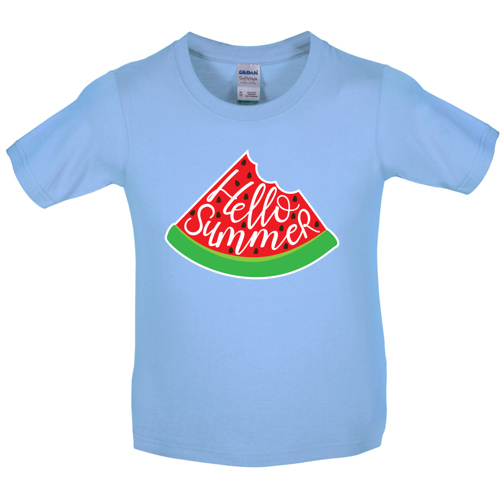 Hello Summer Watermelon Kids T Shirt