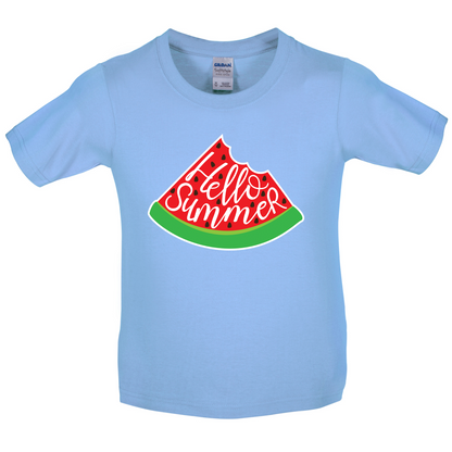 Hello Summer Watermelon Kids T Shirt
