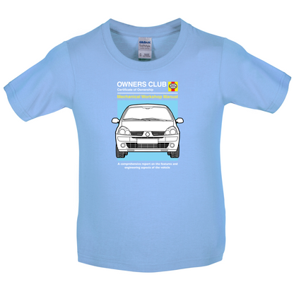 Car Owners Manual Clio Kids T Shirt