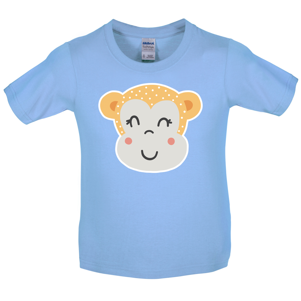 Smiley Face Monkey  Kids T Shirt