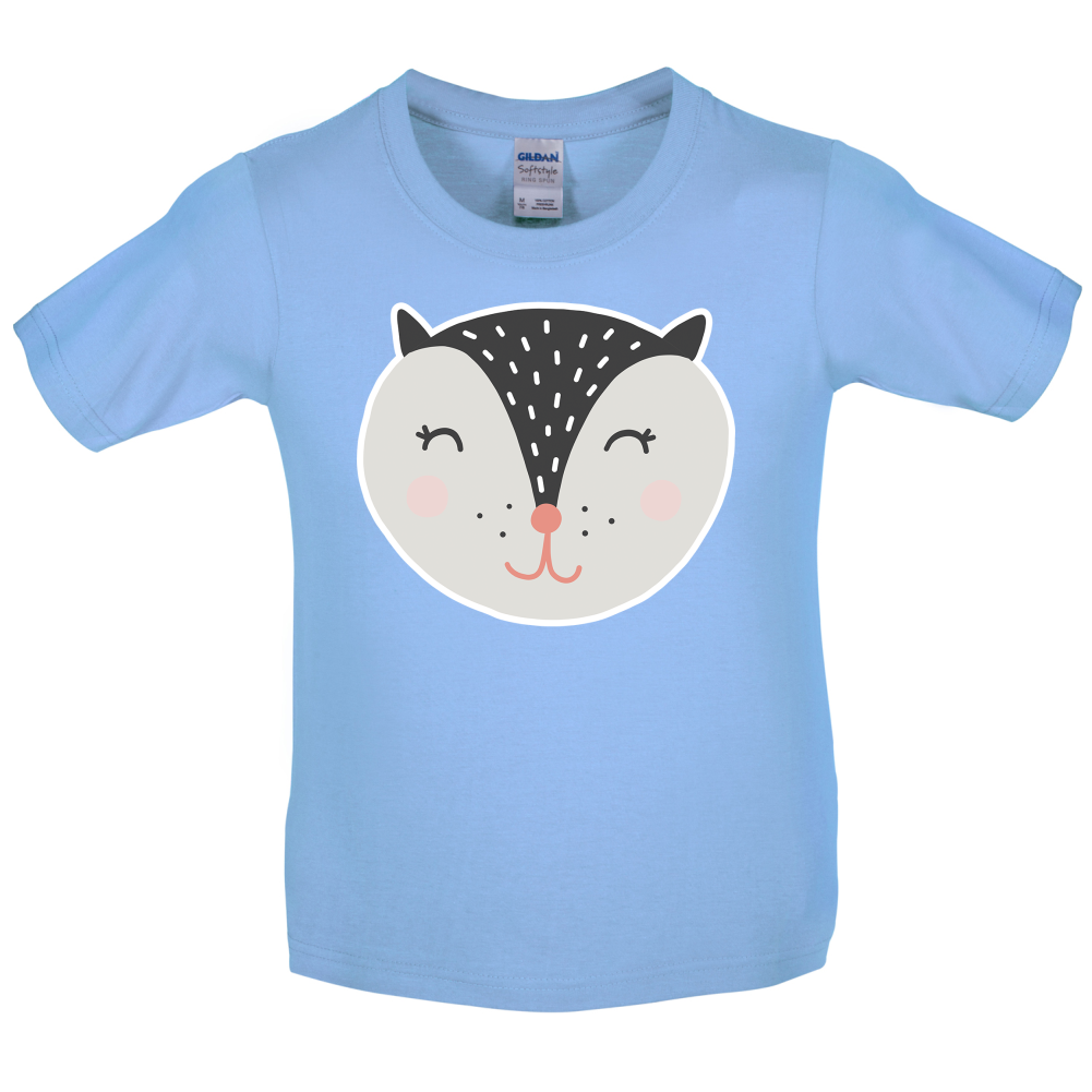 Smiley Face Badger Kids T Shirt